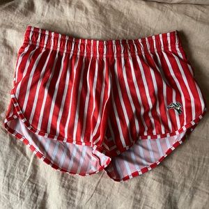 Tracksmith Relay Shorts Red/Ivory Stripe